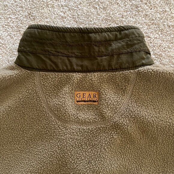 United States Marines Olive Green Quarter Zip Fleece Pullover Oversized Sleeves - Picture 6 of 9